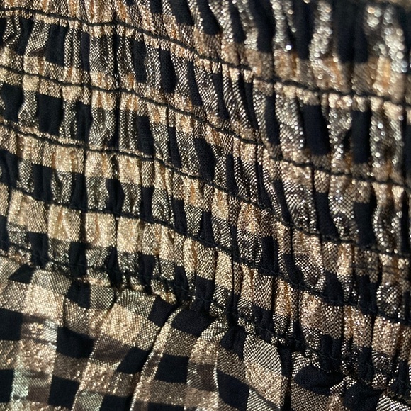 J. Crew Factory Black and Gold Metallic Checkered Mini Dress - Picture 4 of 9